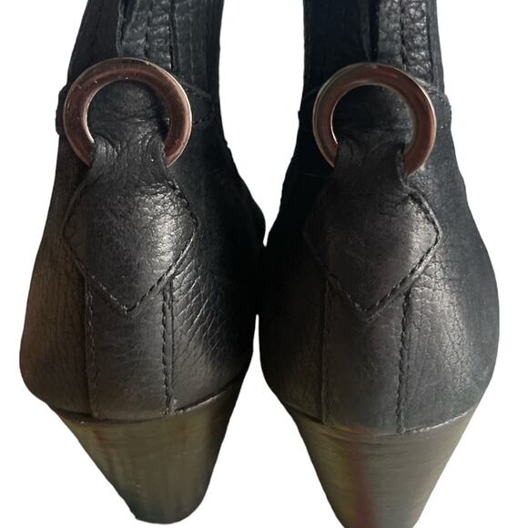 ☀️Hudson London Black Leather Pull On Ankle Booties 7.5 - Picture 5 of 9